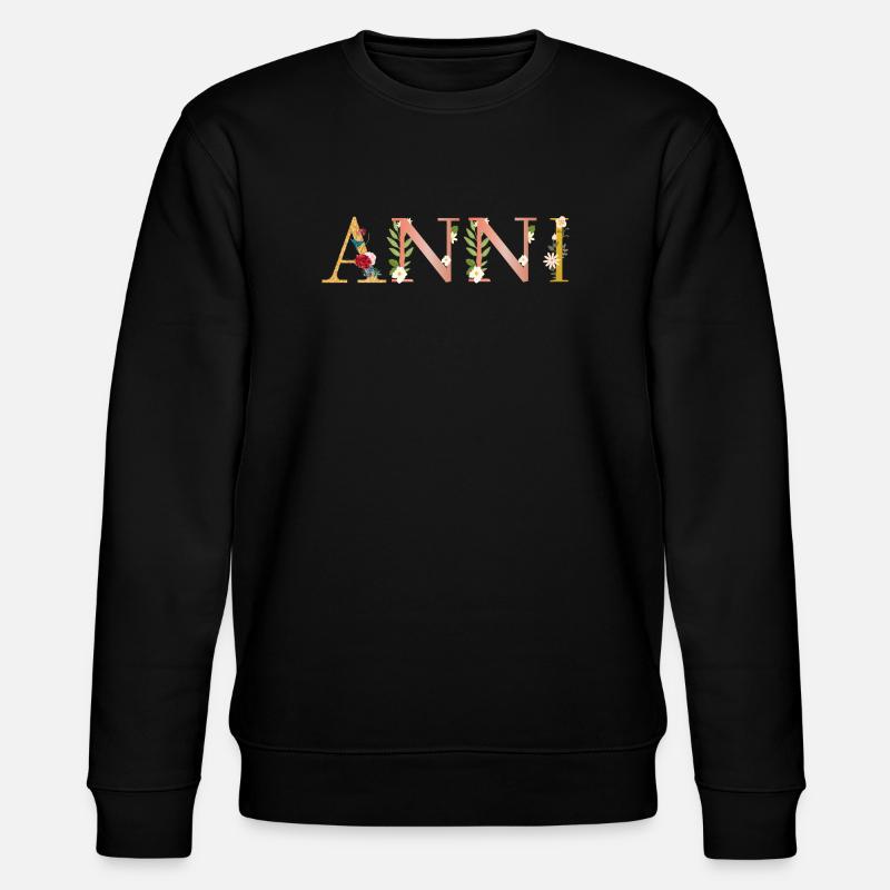 ANNI Name mit Blumen geschmückt - Stanley/Stella Unisex Bio-Sweatshirt CHANGER  - Schwarz