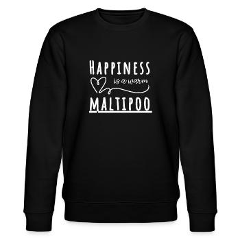 Warm Maltipoo Tee – Sweet & Cozy Gift - Stanley/Stella CHANGER Unisex Organic Sweatshirt - black - Front - Nik (191cm) & Marisol (170cm)