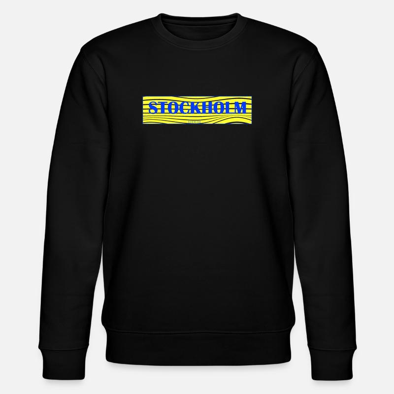 Stockholm Wellen Schriftzug - Stanley/Stella Unisex Bio-Sweatshirt CHANGER - Schwarz