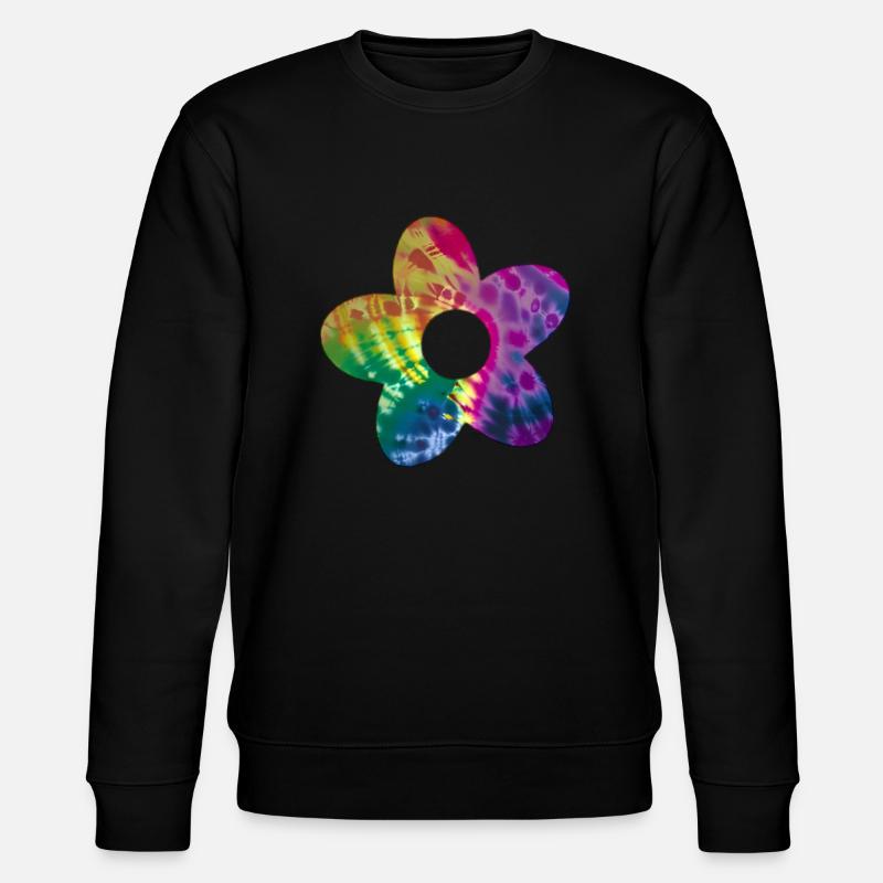 Batik Blume - Stanley/Stella Unisex Bio-Sweatshirt CHANGER  - Schwarz