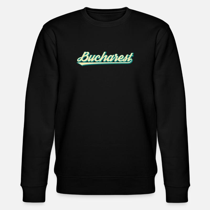 Bucharest Retro Script - Stanley/Stella CHANGER Unisex Organic Sweatshirt - black