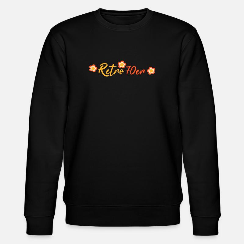 70er Jahre Blume Blüte - Stanley/Stella Unisex Bio-Sweatshirt CHANGER  - Schwarz
