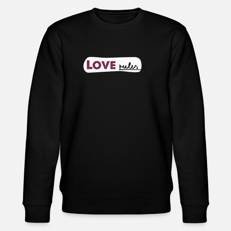 Love rules - Spruch Handlettering - Stanley/Stella Unisex Bio-Sweatshirt CHANGER  - Schwarz