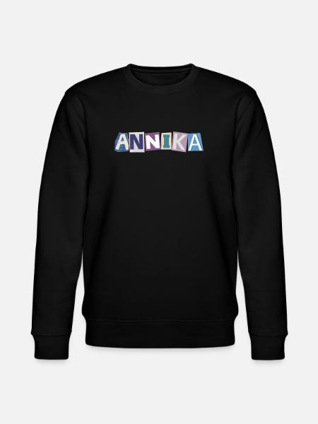 Annika Mädchenname Geschenk Herz Design - Stanley/Stella Unisex Bio-Sweatshirt CHANGER  - Schwarz