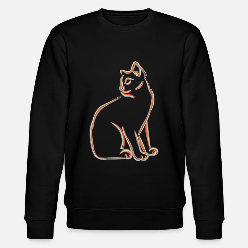 Katze Skizze - Stanley/Stella Unisex Bio-Sweatshirt CHANGER  - Schwarz
