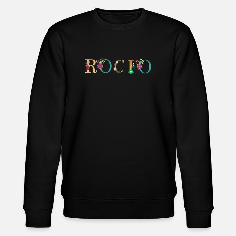 ROCIO Name mit Blumen geschmückt - Stanley/Stella Unisex Bio-Sweatshirt CHANGER  - Schwarz
