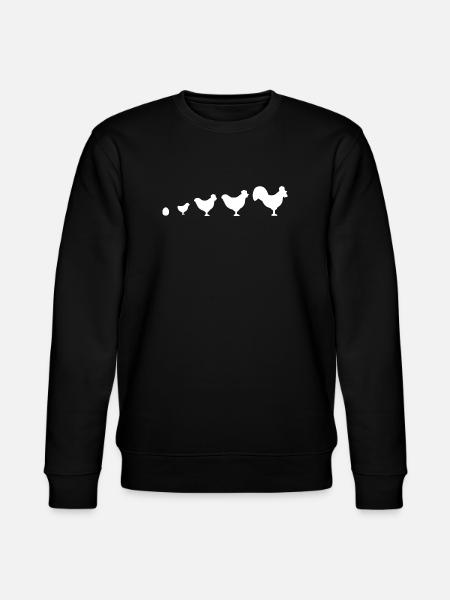 Evolution Farmer Chicken Rooster Funny - Stanley/Stella CHANGER Unisex Organic Sweatshirt - black