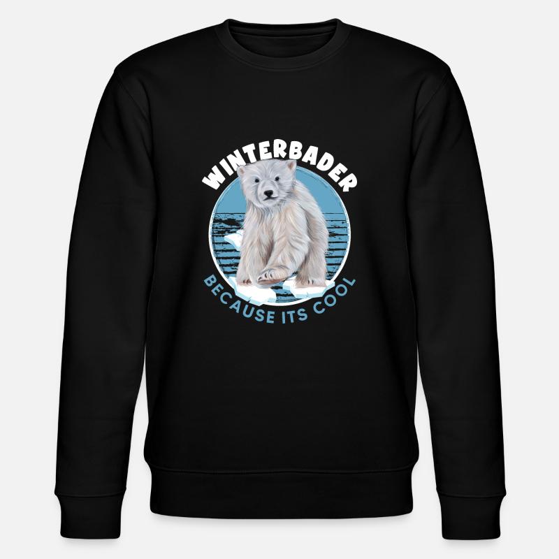 winterbader eisbader eisbär geht eisbaden - Stanley/Stella Unisex Bio-Sweatshirt CHANGER  - Schwarz