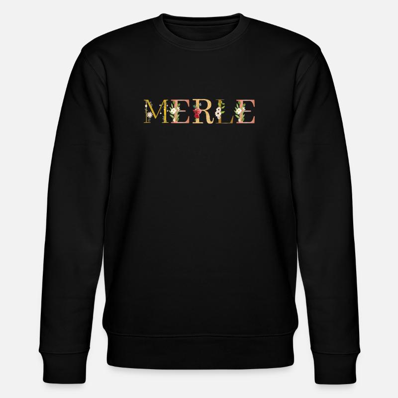 MERLE Name mit Blumen geschmückt - Stanley/Stella Unisex Bio-Sweatshirt CHANGER  - Schwarz