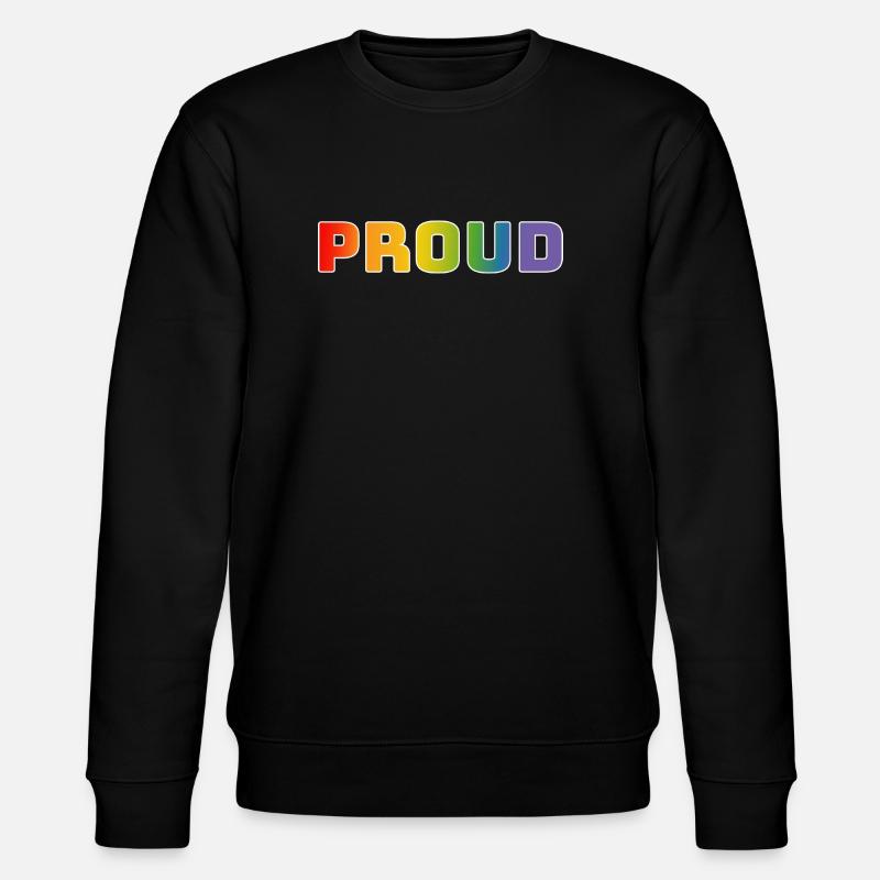 Rainbow proud white - Stanley/Stella CHANGER Unisex Organic Sweatshirt - black