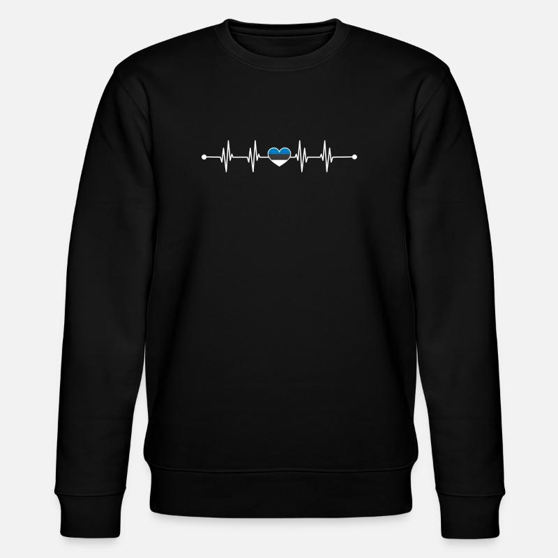 Battement de cœur du drapeau estonien - Sweat bio CHANGER Stanley/Stella Unisexe - noir