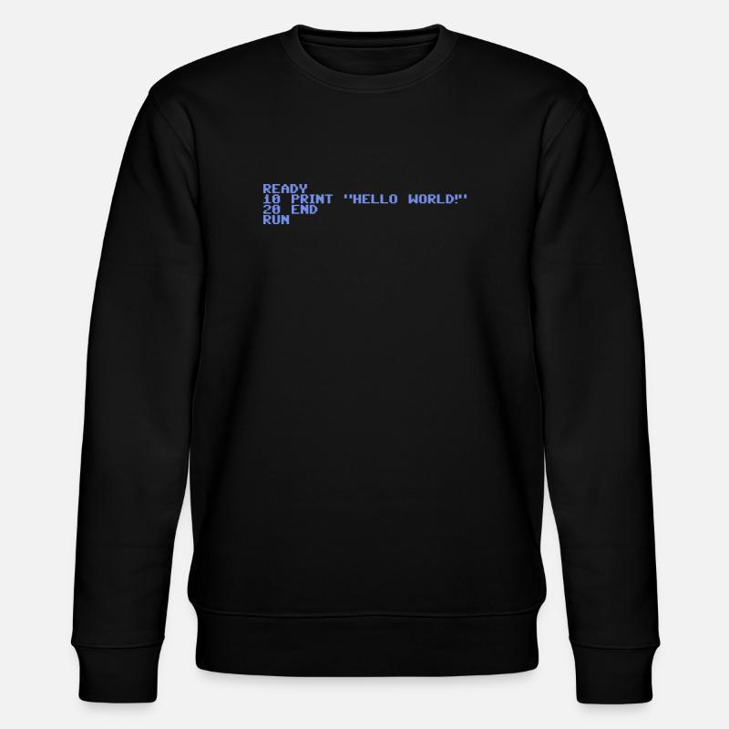 Retro Pixel Hello World - Stanley/Stella Unisex Bio-Sweatshirt CHANGER  - Schwarz
