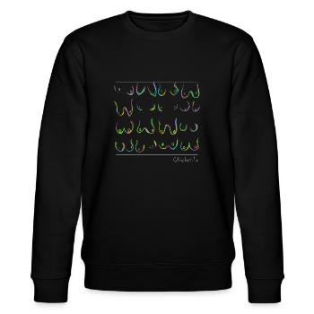 Glückspilz - Brüste Ausstellung, Rahmen,neon, weiß - Stanley/Stella Unisex Bio-Sweatshirt CHANGER  - Schwarz - Vorne - Nik (191cm) & Marisol (170cm)
