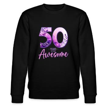 50 Jahre 50 Geburtstag Geschenk Frau - Stanley/Stella Unisex Bio-Sweatshirt CHANGER  - Schwarz - Vorne - Nik (191cm) & Marisol (170cm)