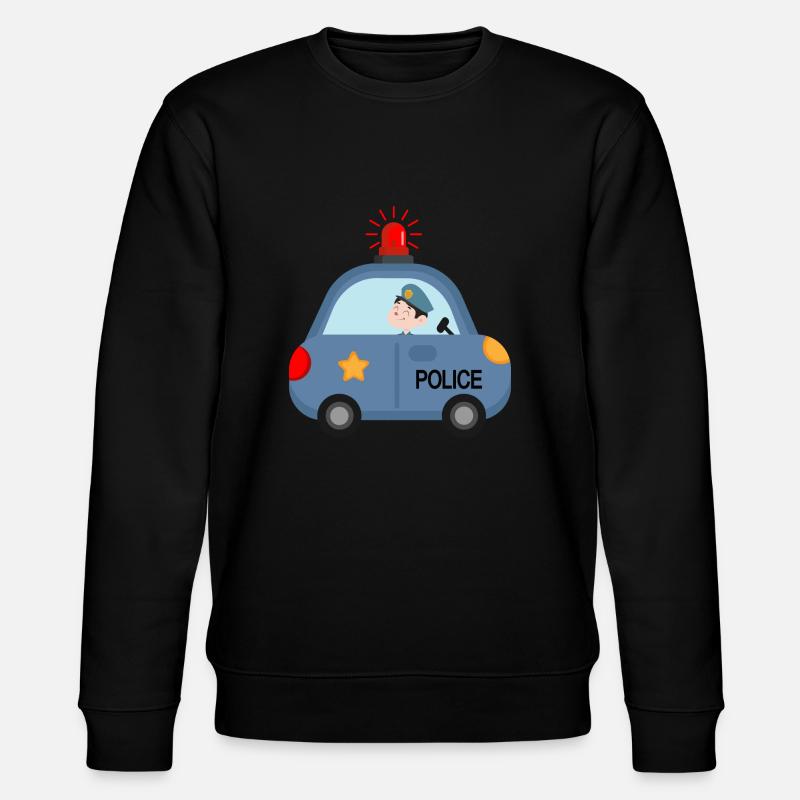 Police Polizei Kinderkommisar Blaulicht - Stanley/Stella Unisex Bio-Sweatshirt CHANGER - Schwarz