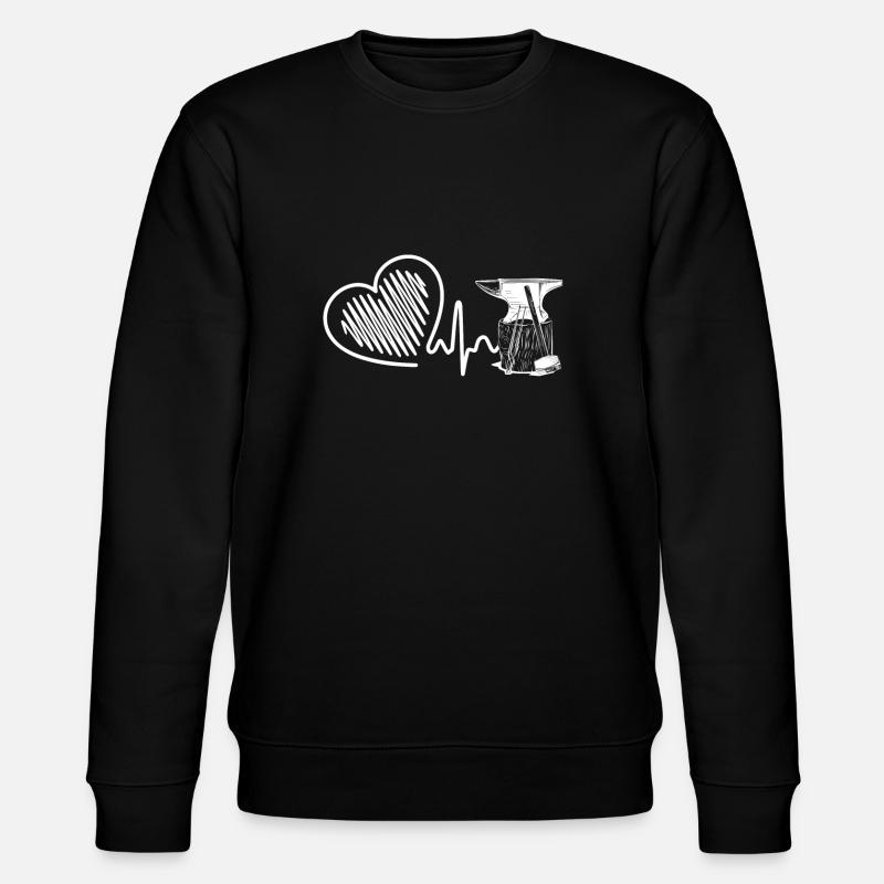 Blacksmith Blacksmith Heartbeat - Stanley/Stella CHANGER Unisex Organic Sweatshirt - black