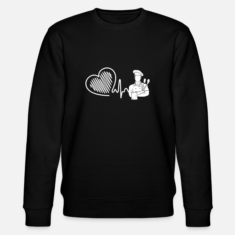Chef Chef Heartbeat - Stanley/Stella CHANGER Unisex Organic Sweatshirt - black