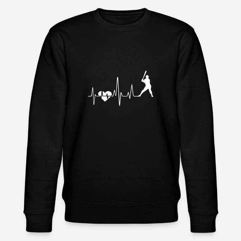 Baseball Baseball Heartbeat - Stanley/Stella CHANGER Unisex Organic Sweatshirt - black