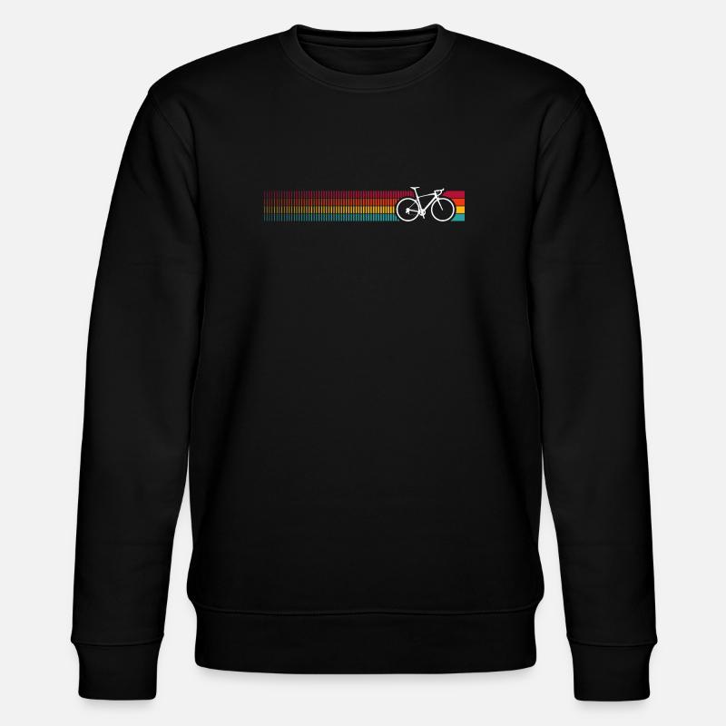Vibrant Rainbow Bicycle Pattern - Stanley/Stella CHANGER Unisex Organic Sweatshirt - black