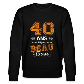 40 Jahre alt, immer noch gutaussehend, 40 Jahre Geburtstag - Stanley/Stella Unisex Bio-Sweatshirt CHANGER  - Schwarz - Vorne - Nik (191cm) & Marisol (170cm)