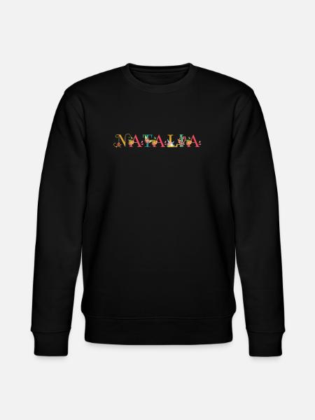 NATALIA naam versierd met bloemen - Stanley/Stella Uniseks bio-sweatshirt CHANGER  - zwart