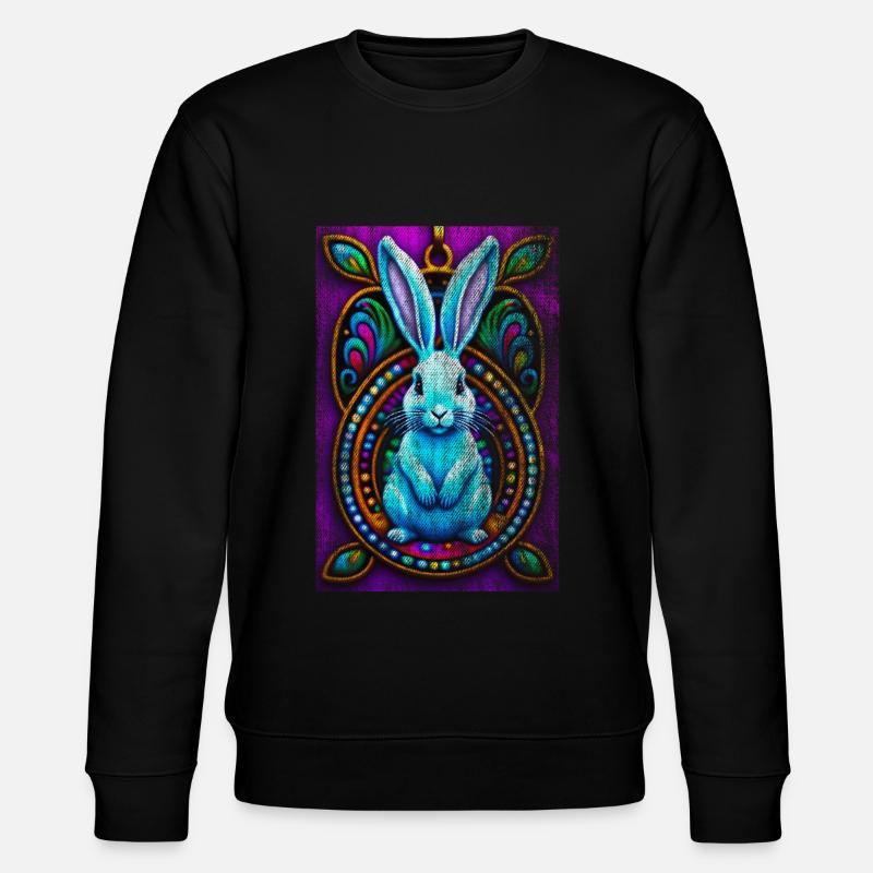 Rabbit psychedelic - Stanley/Stella CHANGER Unisex Organic Sweatshirt - black
