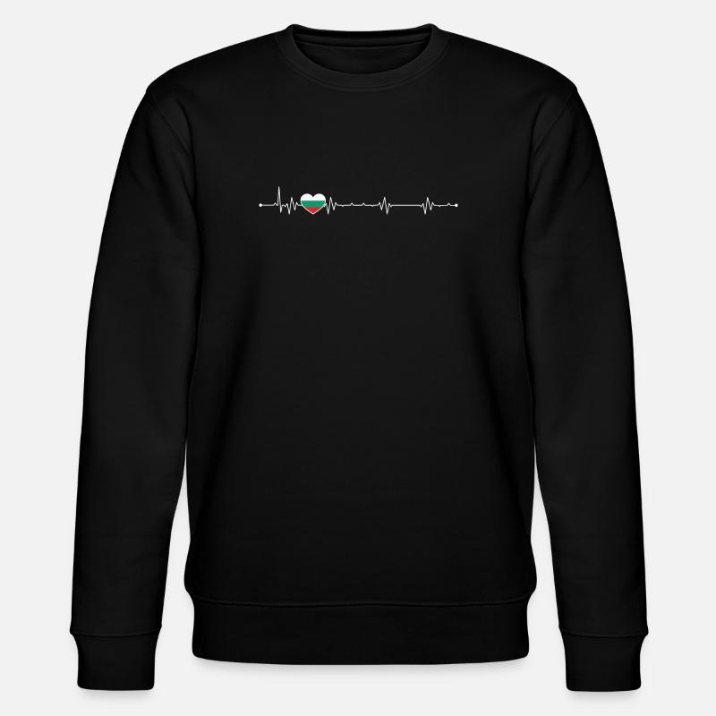 Heartbeat drapeau de la Bulgarie - Sweat bio CHANGER Stanley/Stella Unisexe - noir