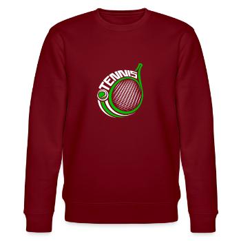 Tennis player fan gift idea - Stanley/Stella CHANGER Unisex Organic Sweatshirt - burgundy - Front - Nik (191cm) & Marisol (170cm)