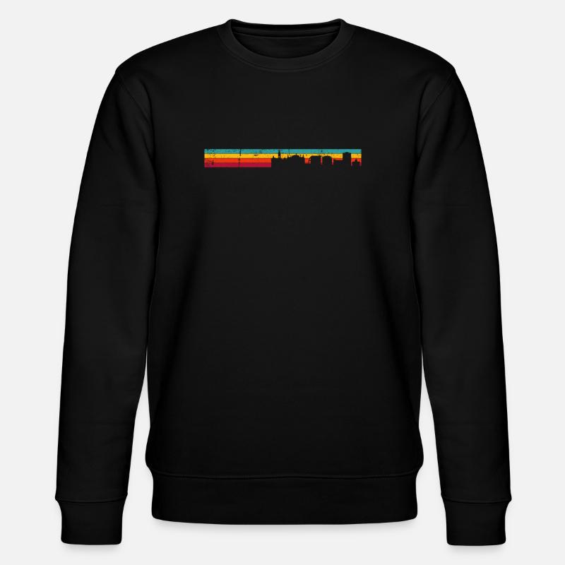 Sunset Skyline Gradient Silhouette - Stanley/Stella CHANGER Unisex Organic Sweatshirt - black