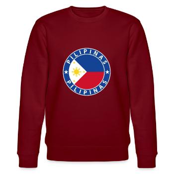 Philippinen - Stanley/Stella Unisex Bio-Sweatshirt CHANGER  - Burgunderrot - Vorne - Nik (191cm) & Marisol (170cm)