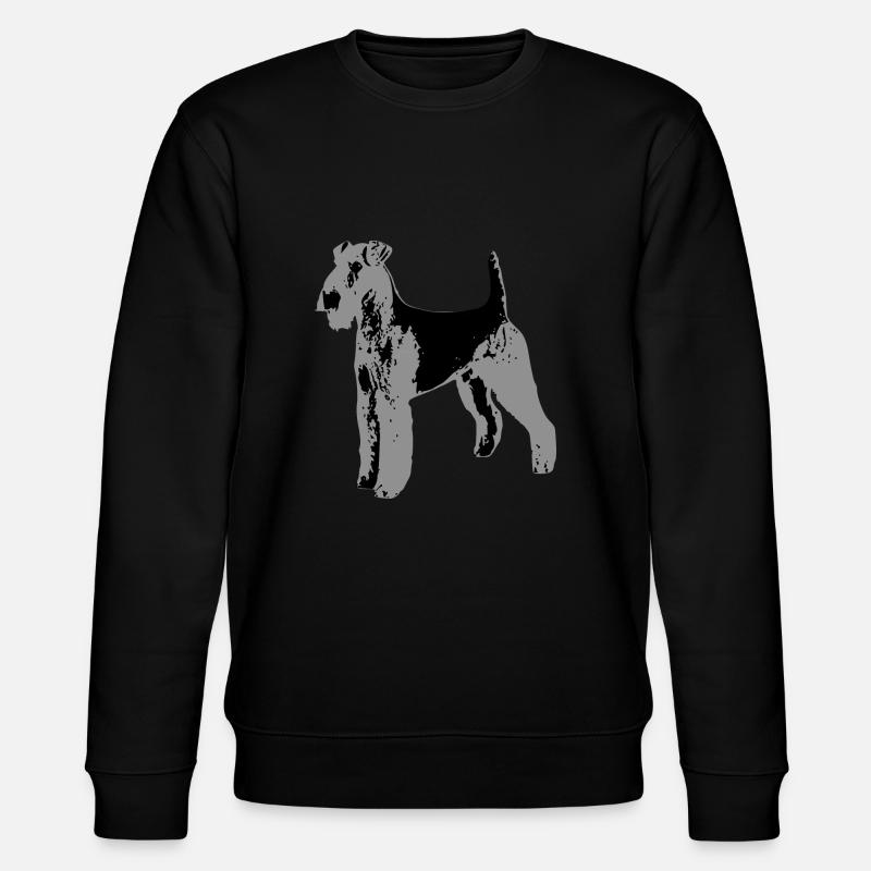 Airedale Terrier graustufen - Stanley/Stella Unisex Bio-Sweatshirt CHANGER  - Schwarz