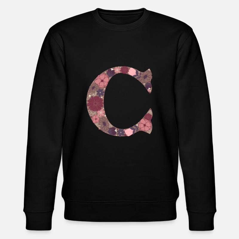 Blumenbuchstabe C - Stanley/Stella Unisex Bio-Sweatshirt CHANGER  - Schwarz