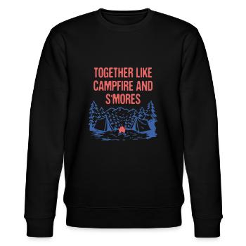 Ensemble comme le feu de camp et les dictons de camping S’mores - Sweat bio CHANGER Stanley/Stella Unisexe - noir - Devant - Nik (191cm) & Marisol (170cm)