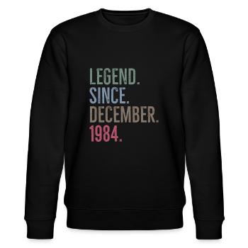 Legende seit Dezember 1984 - Stanley/Stella Unisex Bio-Sweatshirt CHANGER  - Schwarz - Vorne - Nik (191cm) & Marisol (170cm)