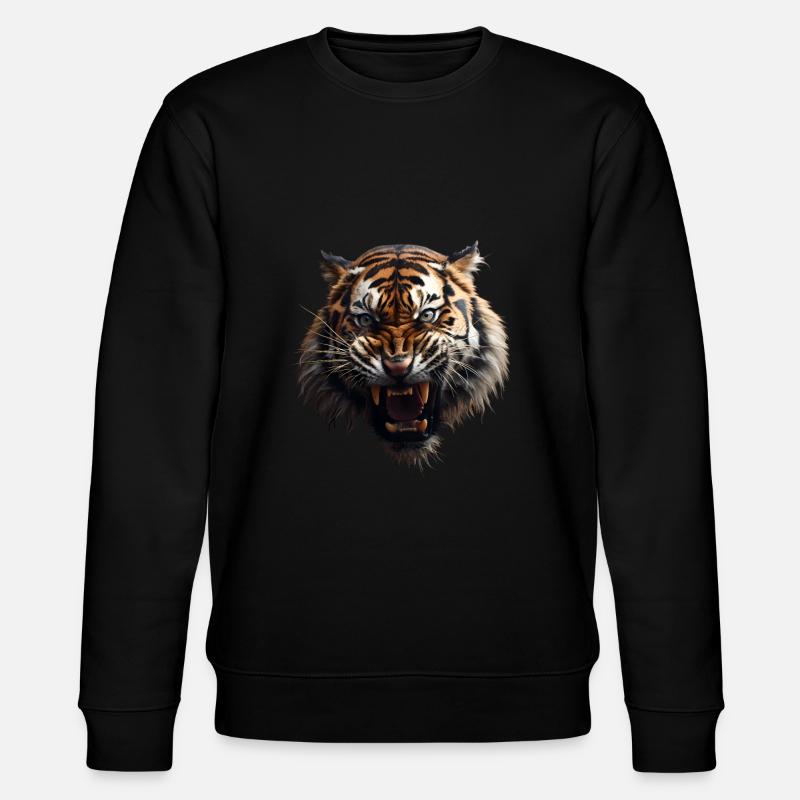 Tiger - Stanley/Stella Unisex Bio-Sweatshirt CHANGER  - Schwarz