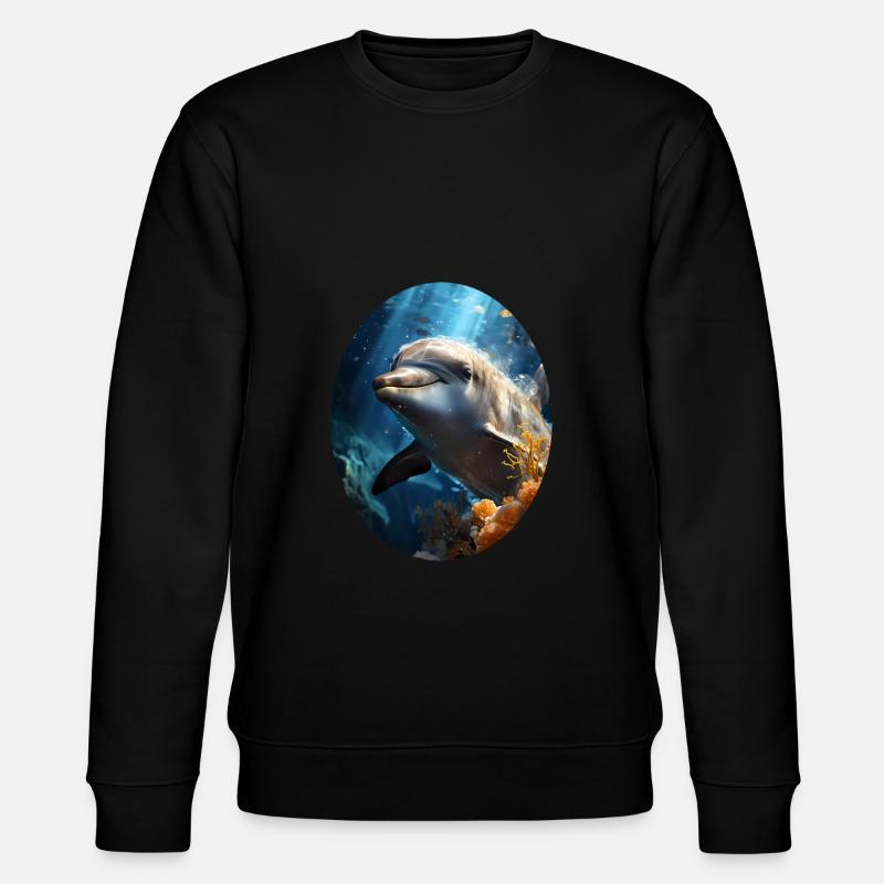 Dolphin - Stanley/Stella CHANGER Unisex Organic Sweatshirt - black