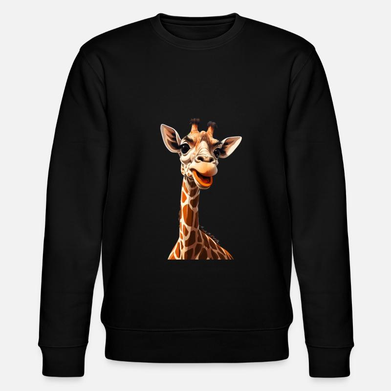 Giraffe - Stanley/Stella Unisex Bio-Sweatshirt CHANGER  - Schwarz