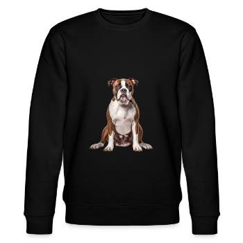 American Bulldog - Stanley/Stella CHANGER Unisex Organic Sweatshirt - black - Front - Nik (191cm) & Marisol (170cm)