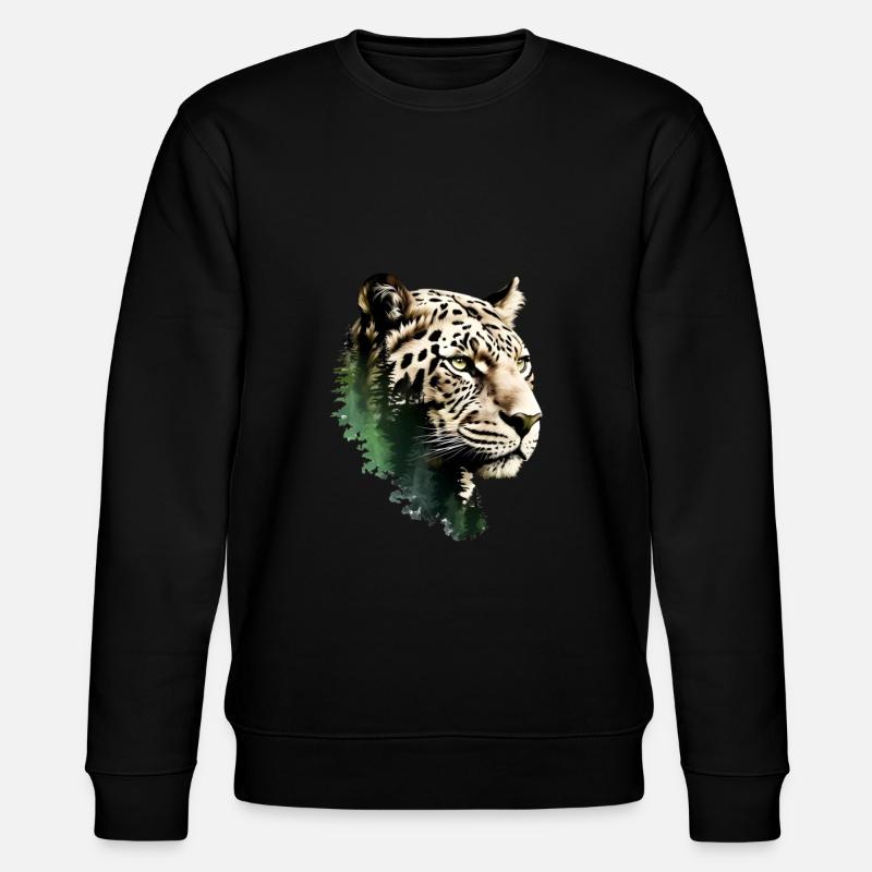 Leopard - Stanley/Stella CHANGER Unisex Organic Sweatshirt - black