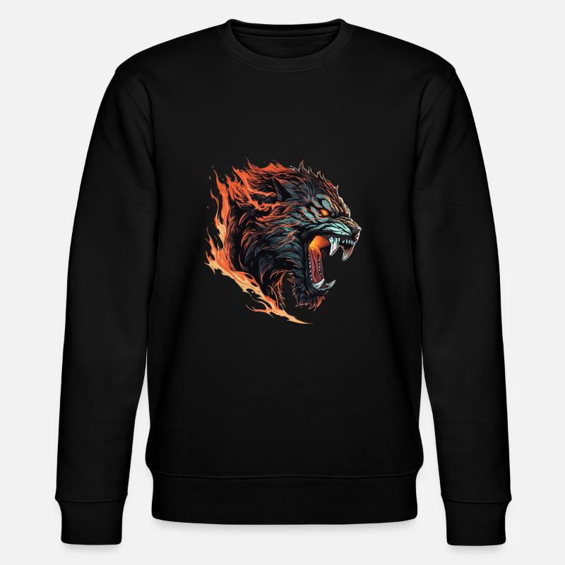 Säbelzahntiger - Sabertooth v3 - Stanley/Stella Unisex Bio-Sweatshirt CHANGER  - Schwarz