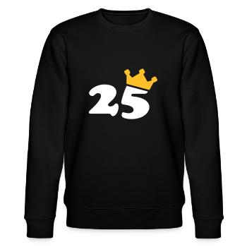 25 Krone 25 Geburtstag 25 Jahre - Stanley/Stella Unisex Bio-Sweatshirt CHANGER  - Schwarz - Vorne - Nik (191cm) & Marisol (170cm)