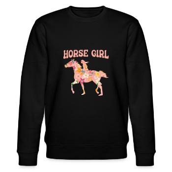 Pferd Reiter Reitsport Reiten - Stanley/Stella Unisex Bio-Sweatshirt CHANGER  - Schwarz - Vorne - Nik (191cm) & Marisol (170cm)