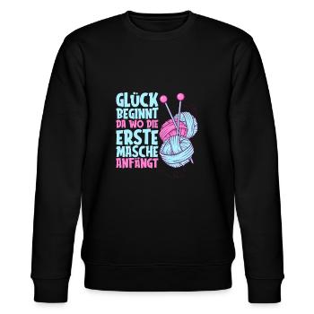 Stricken - Stanley/Stella Unisex Bio-Sweatshirt CHANGER  - Schwarz - Vorne - Nik (191cm) & Marisol (170cm)