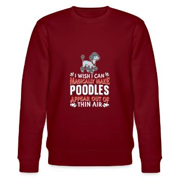 Poodle Dog - Stanley/Stella CHANGER Unisex Organic Sweatshirt - burgundy - Front - Nik (191cm) & Marisol (170cm)