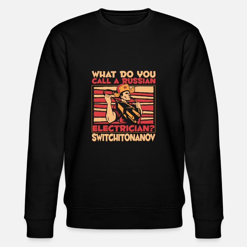 Electrician Electrical Engineer Electronics Technician - Stanley/Stella CHANGER Unisex Organic Sweatshirt - black