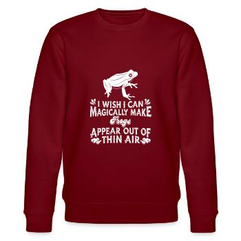 Frosch Frösche Amphibie - Stanley/Stella Unisex Bio-Sweatshirt CHANGER  - Burgunderrot - Vorne - Nik (191cm) & Marisol (170cm)