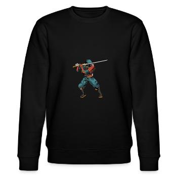 Épée Katana Samouraï - Sweat bio CHANGER Stanley/Stella Unisexe - noir - Devant - Nik (191cm) & Marisol (170cm)