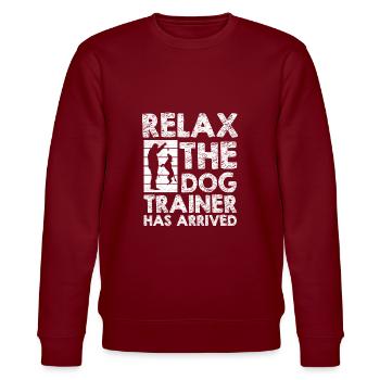 Hundetrainer Hundetrainer - Stanley/Stella Unisex Bio-Sweatshirt CHANGER  - Burgunderrot - Vorne - Nik (191cm) & Marisol (170cm)