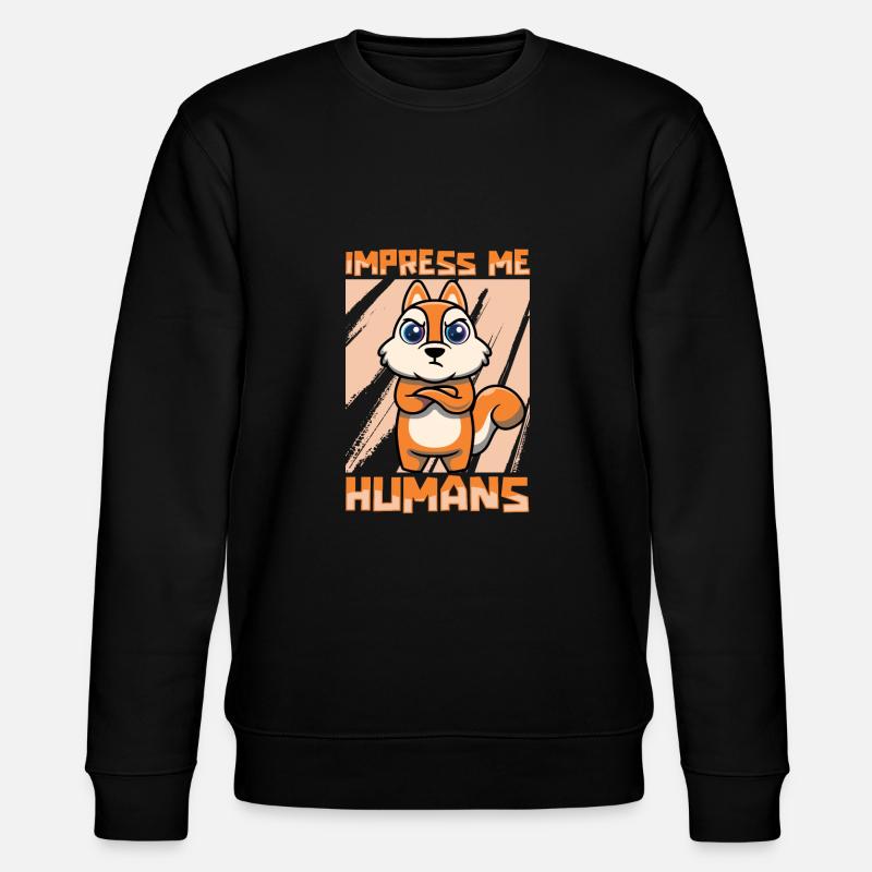 Eichhörnchen - Stanley/Stella Unisex Bio-Sweatshirt CHANGER  - Schwarz