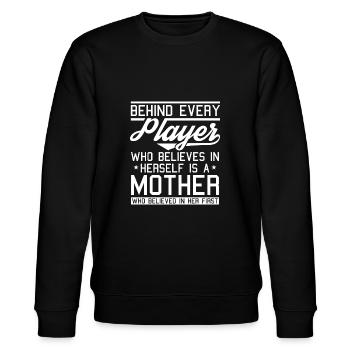 Volleyball Volleyballer Volleyball Mama - Stanley/Stella Unisex Bio-Sweatshirt CHANGER  - Schwarz - Vorne - Nik (191cm) & Marisol (170cm)